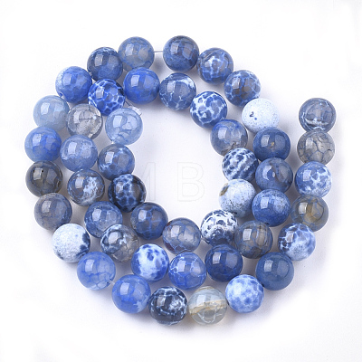 Natural Fire Crackle Agate Beads Strands G-S346-8mm-18-1