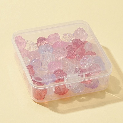 64Pcs 8 Colors Transparent Electroplate & Baking Painted Glass Beads GLAA-FS0001-37-1