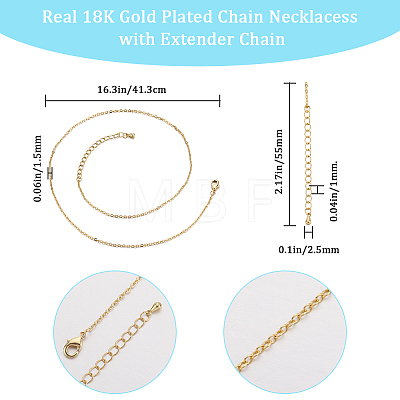 6Pcs Brass Cable Chain Necklaces Set for Men Women KK-BBC0009-65-1