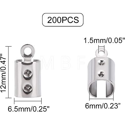 Unicraftale 304 Stainless Steel Folding Crimp Cord Ends STAS-UN0005-72-1