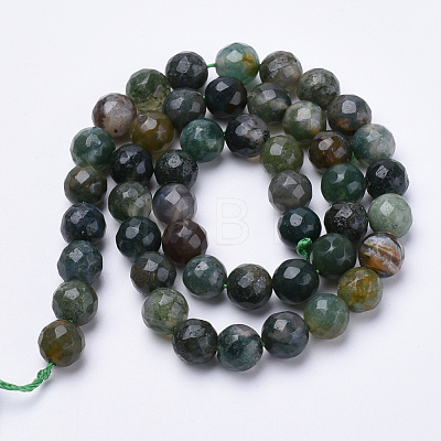 Natural Moss Agate Beads Strands G-S281-26-6mm-1