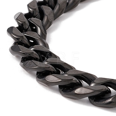 Ion Plating(IP) 304 Stainless Steel Curb Chains Bracelet for Men Women BJEW-B063-01B-1