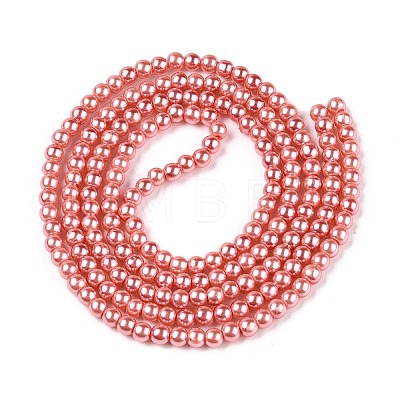 Baking Painted Pearlized Glass Pearl Round Bead Strands HY-Q003-4mm-77-A-1