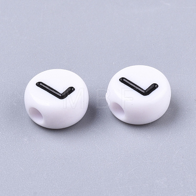 White Opaque Acrylic Beads X-SACR-R249-01M-1