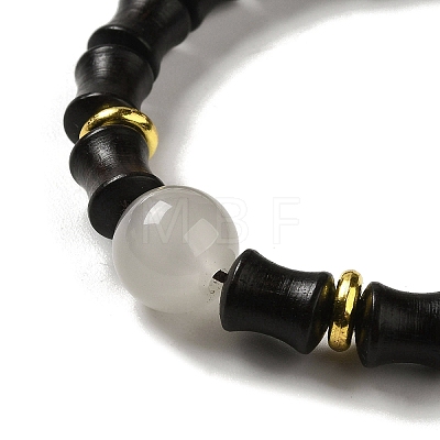 Ebony Bamboo Joint Beaded Stretch Bracelet BJEW-B080-13A-1