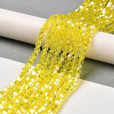 Transparent Electroplate Glass Beads Strands EGLA-A039-T4mm-B21-1