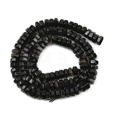 Natural Golden Sheen Obsidian Beads Strands G-G317-A31-3X6MM-1
