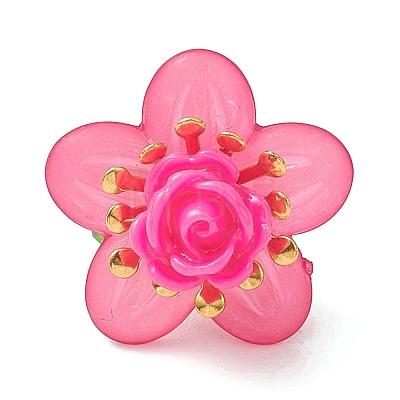 Glass Seed Beaded Rose Flower Pendants PALLOY-MZ01231-01-1