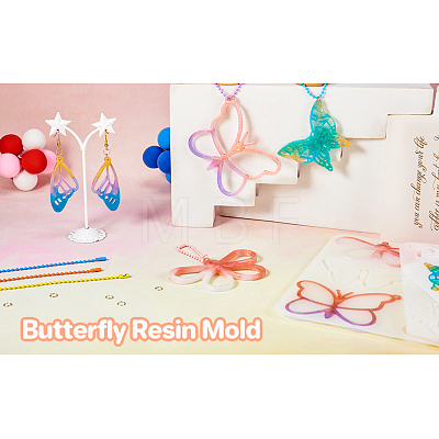 DIY Butterfly Pendant Keychain Making Kits DIY-TA0004-50-1
