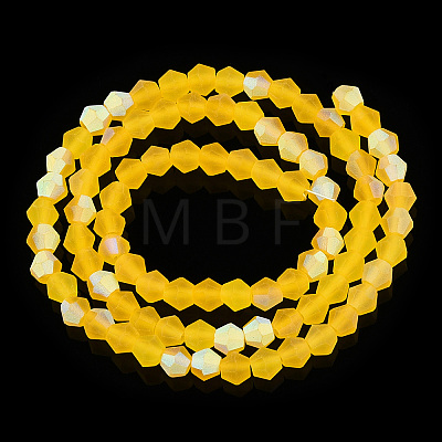 Imitate Austrian Crystal Bicone Frosted Glass Beads Strands GLAA-F029-TM2mm-A22-1