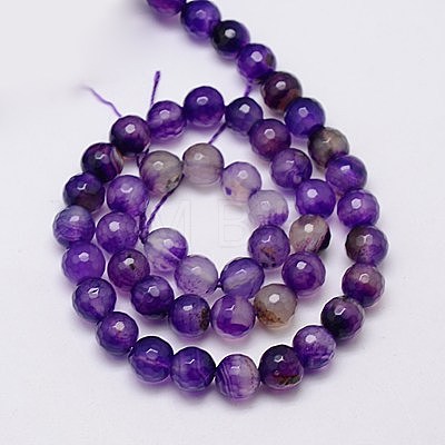 Natural Agate Beads Strands G-G580-8mm-21-1