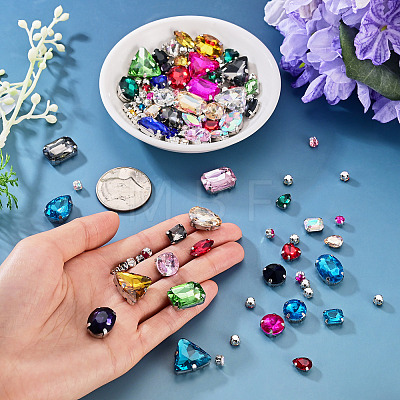 100Pcs Glass Sew on Rhinestones GLAA-TA0004-45-1