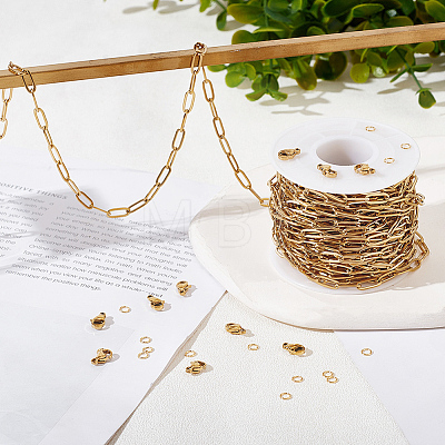 DIY 304 Stainless Steel Paperclip Chains Necklace/Bracelets Making Kits DIY-BBC0002-49-1