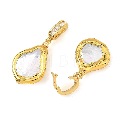 Eletroplated Natural Baroque Keshi Pearl Pendants PALLOY-JF06017-1