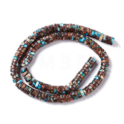Assembled Synthetic Bronzite and Imperial Jasper Beads Strands G-I318-08-1