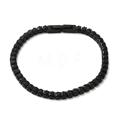 Black Cubic Zirconia Tennis Bracelet BJEW-M301-01EB-1