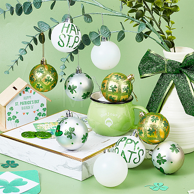 Saint Patrick's Day Theme Plastic & Polyester Ball Pendant Decorations AJEW-WH0299-34-1