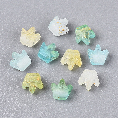Frosted Transparent Acrylic Beads FACR-T009-01E-1