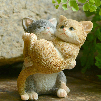 Creative Resin Poses Cat Figurine Display Decorations ANIM-PW0001-154B-1