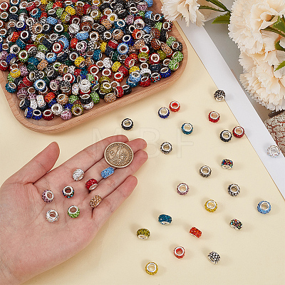400Pcs 20 Colors Handmade Polymer Clay Rhinestone European Beads CPDL-PA0001-01B-1