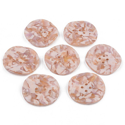 4-Hole Cellulose Acetate(Resin) Buttons BUTT-S026-007C-01-1