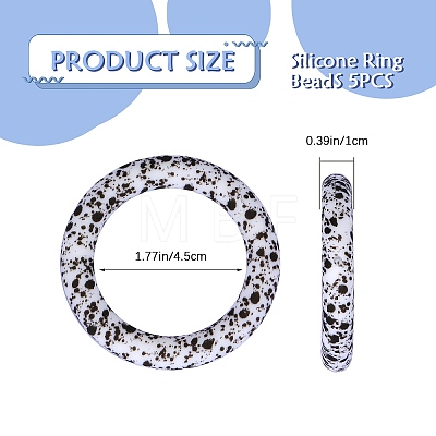 5Pcs Ring Food Grade Eco-Friendly Silicone Focal Beads JX894O-1