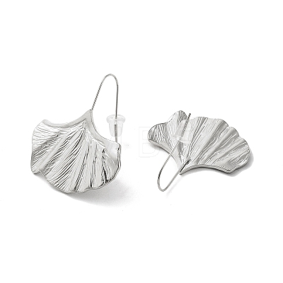 304 Stainless Steel Ginkgo Leaf Dangle Earrings for Women EJEW-K243-03P-1