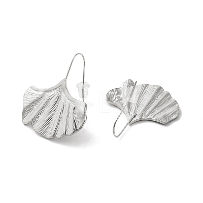 Non-Tarnish 304 Stainless Steel Ginkgo Leaf Dangle Earrings for Women EJEW-K243-03P-1