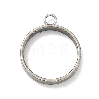 304 Stainless Steel Open Back Bezel Pendants STAS-B126-06C-P-1