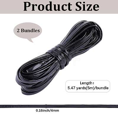 2 Bundles Flat PU Leather Braided Cord OCOR-CL0001-18C-1