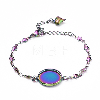 Rainbow Color 304 Stainless Steel Bracelet Making STAS-L248-008M-1