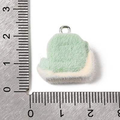 Flocking Opaque Resin Pendants RESI-G123-01W-1