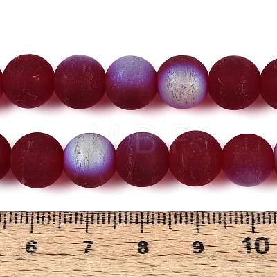 Frosted Transparent Glass Beads Strands GLAA-T032-T10mm-MBB20-1