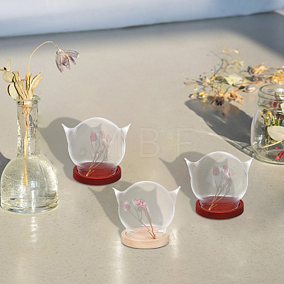 6 Sets 2 Colors Cat's Head Glass Dome Cover AJEW-DR0001-07-1