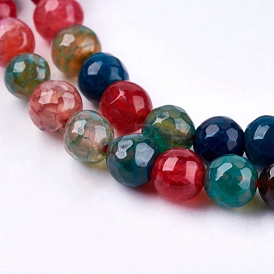 Natural Agate Round Beads Strand G-L084-6mm-16-1