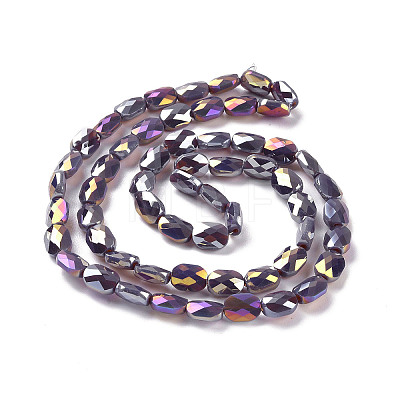 Faceted Electroplated Glass Beads Strands GLAA-G092-D02-1