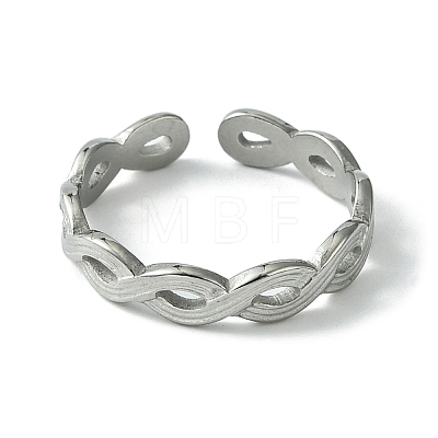 304 Stainless Steel Open Cuff Ring RJEW-L110-042P-1