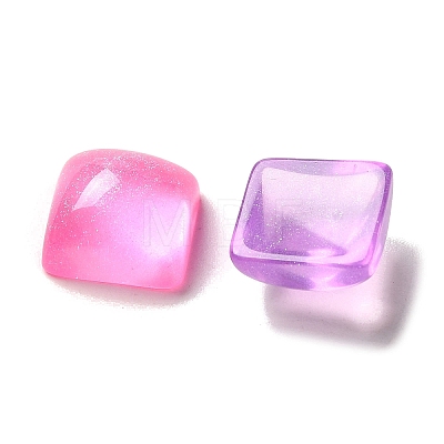 Transparent Resin Decoden Cabochons with Glitter Powder RESI-E053-08B-1