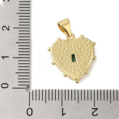 Rack Plating Brass & Cubic Zirconia Shell Pendants KK-S372-17G-1