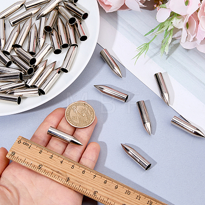 50Pcs Stainless Steel Cord End STAS-FH0005-61-1