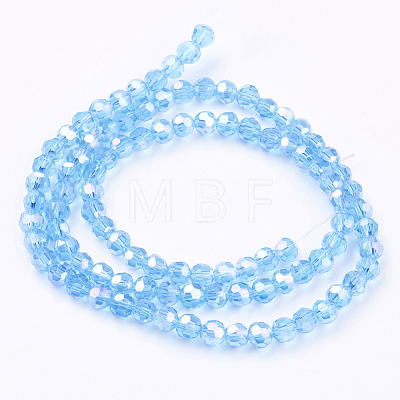 Electroplate Glass Beads Strands EGLA-R016-4m-8-1