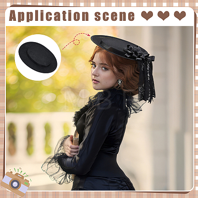 Cotton Imitation Flat Round Fascinator Hat Base for Millinery FIND-WH0173-460B-1