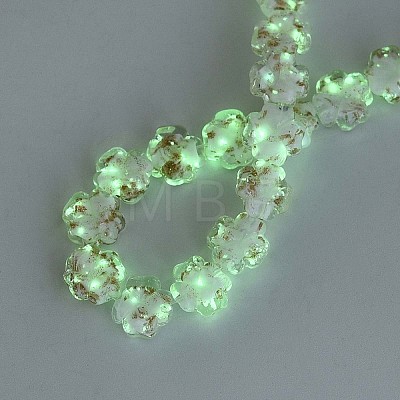 Luminous Handmade Gold Foil Glass Beads Strands FOIL-N029-01A-1
