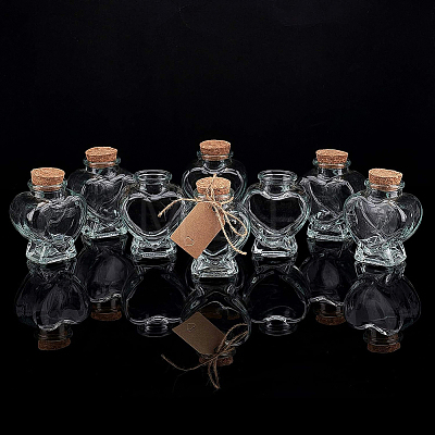 DIY Heart Shape Transparent Glass Bottles Kits AJEW-BC0006-04-1