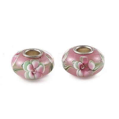 Lampwork & Brass Core European Beads LAMP-P019-01P-29-1