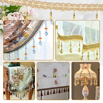 Curtain Plastic Beaded Fringe Trim OCOR-WH0090-69D-1