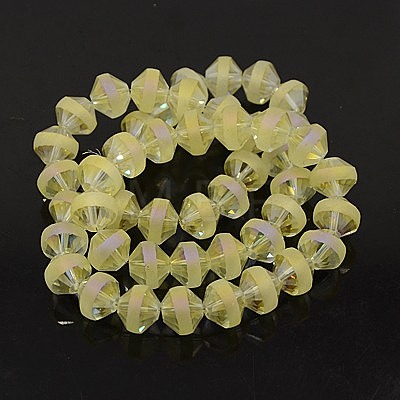 Electroplate Glass Beads Strands EGLA-J037-C-F01-1