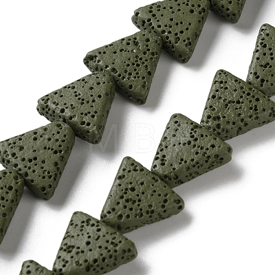 Triangle Dyed Natural Lava Rock Beads Strands G-O126-04A-11-1