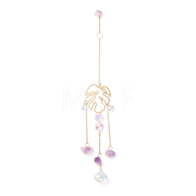 Hanging Crystal Aurora Wind Chimes HJEW-Z003-01-1
