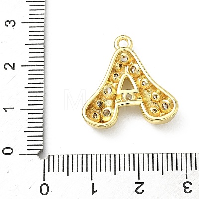 Brass Micro Pave Clear Cubic Zirconia Pendants KK-I476-02G-A-1
